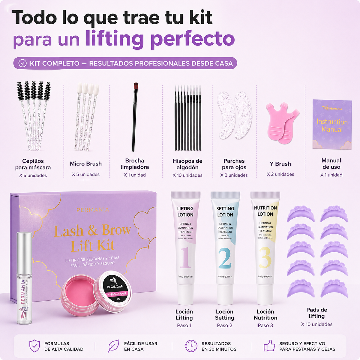 Kit Lifting de Pestañas 2 en 1 + Laminación de Cejas
